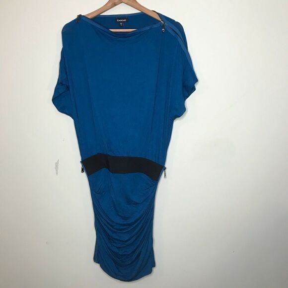 Bebe Sz XS Blue Sapphire Zipper Dress - Picture 2 of 7